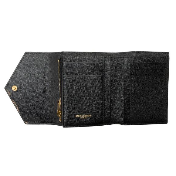 Saint Laurent Grain de Poudre Monogram Compact Trifold Wallet - Picture 5 of 10